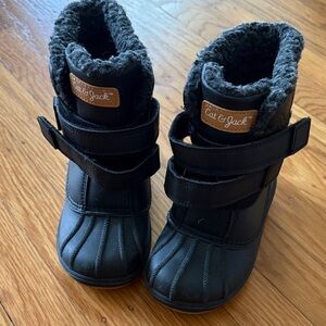 Cat & Jack Black Boots with Faux Fur Lining